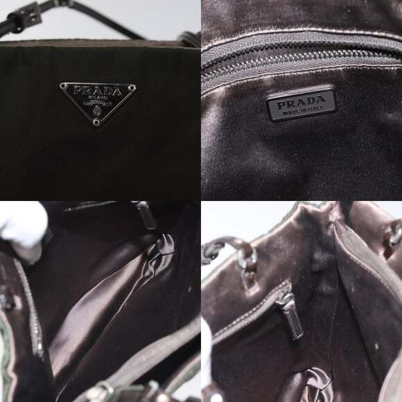 PRADA Hand Bag Nylon Khaki - Picture 11 of 13